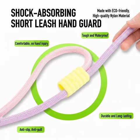 Pet Double Strand Braided P-Chain Dog Leash Adjustable Crossbody Leash With Cloud Foam Handle ECO Friendly Nylon Anti-Pull Training Rope For Dogs Cats