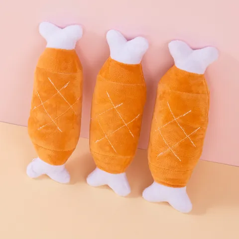 Giocattolo per Cani in Peluche Sonoro Forma di Coscia di Pollo Realistica Resistente ai Morsi per la Pulizia dei Denti Pet