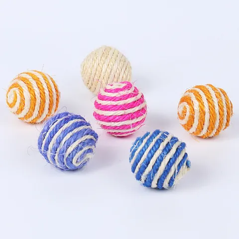 Giocattolo per Gatti con Palla in Sisal Naturale Palla Tiragraffi Intrecciata Interattiva Giocattolo da Masticare per Gatti