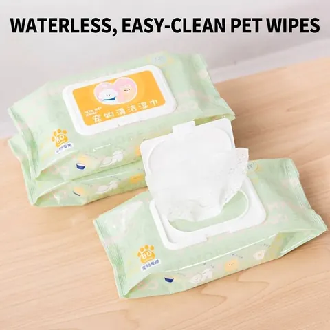 Gentle Rinse-Free Pet Wipes For Dogs And Cats Non-Woven Fabric Cleaning Grooming Wipes With Flip Lid Deodorizing Tear Stain Remover Daily Hygiene Value Pack