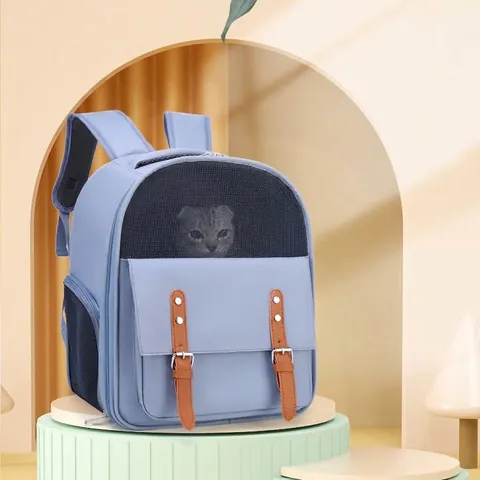 Atmungsaktive Haustier Tragerucksack Große Kapazität Netz Katzen Reisetasche Oxford Tuch Tragbare Doppel Schultertasche