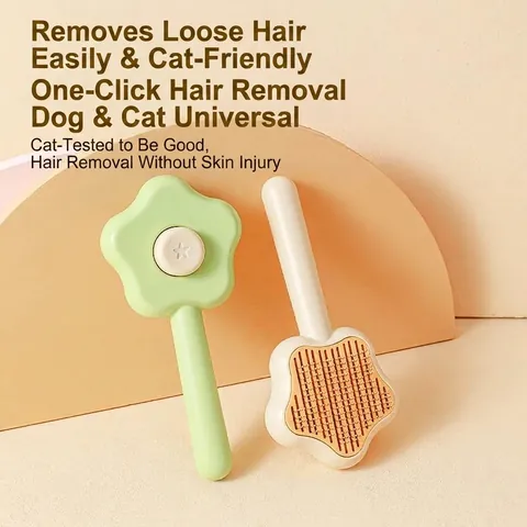 Magic Wand Star Pet Self-Cleaning Slicker Brush Stainless Steel Pin Massage Comb For Dogs Cats Grooming Shedding Hair Removal Tool