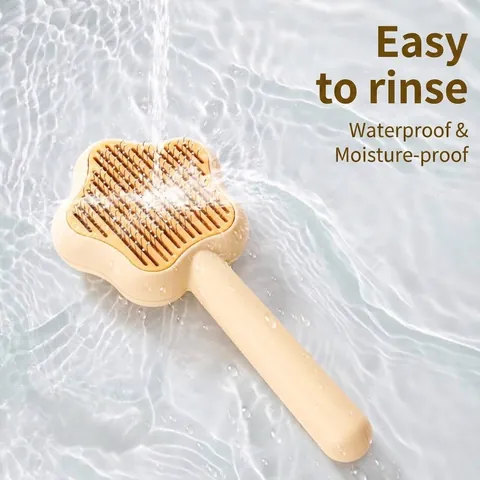 Magic Wand Star Pet Self-Cleaning Slicker Brush Stainless Steel Pin Massage Comb For Dogs Cats Grooming Shedding Hair Removal Tool