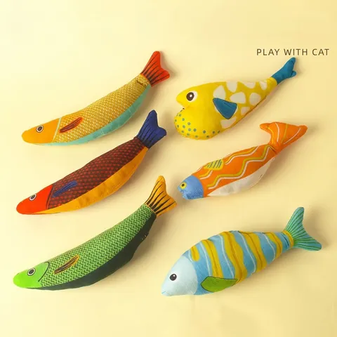Simulation Linen Fish Cat Toy With Catnip Filling For Biting Teeth Grinding Durable Realistic Interactive Pet Chew Toy For Indoor Kitten