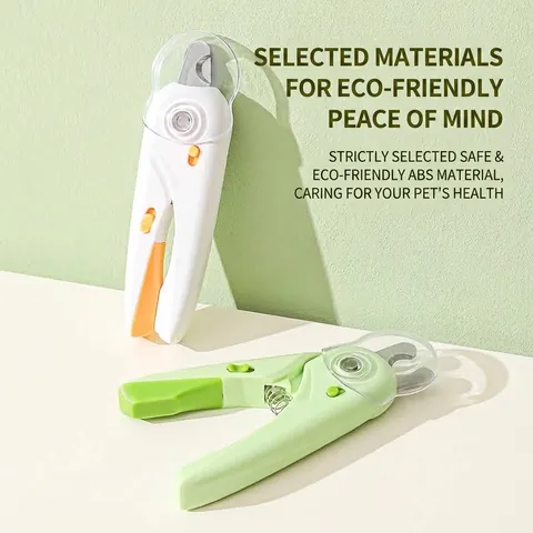 Professional LED Pet Nail Clippers For Dogs And Cats Splash-Proof Stainless Steel Grooming Tool With Built-in Nail File
