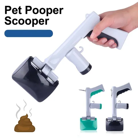 Portable Pet Pooper Scooper With Built-in Waste Bag Dispenser Handheld Dog Poop Picker For Outdoor Cleaning Walking Tool