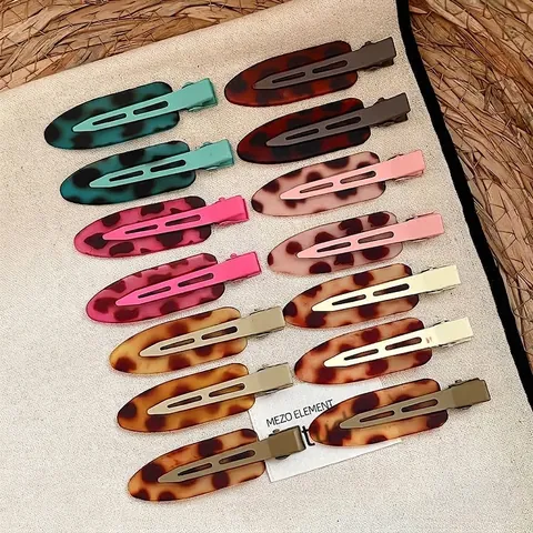 Leopardenmuster Acryl Spurenlose Haarspange Modische Make-up Entenschnabel-Clip Für Damen Pendler Süßer Cooler Haarschmuck