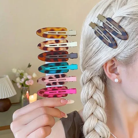 Leopardenmuster Acryl Spurenlose Haarspange Modische Make-up Entenschnabel-Clip Für Damen Pendler Süßer Cooler Haarschmuck