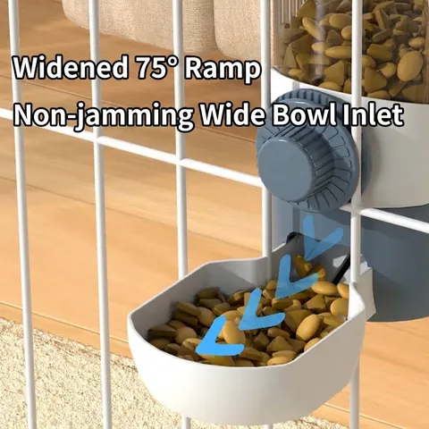 Distributeur Automatique de Nourriture et d'Eau Suspendu pour Chats et Chiens Montage en Cage par Gravité Bol en Plastique
