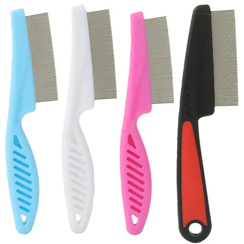 Professional Pet Flea Comb Stainless Steel Fine Tooth Grooming Tool For Dogs Cats Manual Hair Brush Remove Fleas Lice Dander