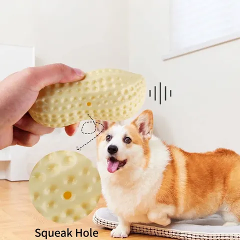 Squeaky Peanut Dog Toy Simulation Milk Scent Vinyl Durable Chew Toy For Teeth Cleaning Interactive Pet Play Squeaker Toy For Dogs
