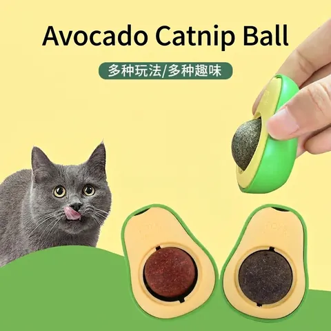 Natürlicher Avocado Katzenminze Ball Spielzeug für Katzen Zahnreinigung Essbare Galle Frucht Lolli Haustier Kauspielzeug