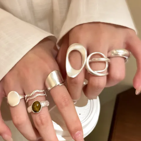 Französischer Stil Funkelnder Zirkonia Welle Doppellagiger Offener Ring Für Damen Eleganter Verstellbarer Zeigefingerring Schmuck
