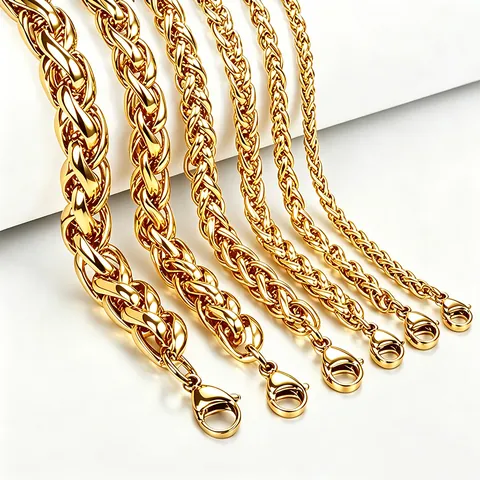 Unisex Stainless Steel Wheat Chain Necklace Hip Hop Keel Dragon Bone Chain For Men Women Silver Color Polished Finish Fashion Jewelry Gift