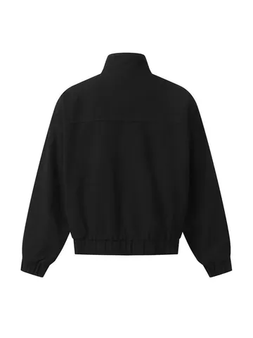 Men Loose Stand Collar Jacket Aircraft Buckle Asymmetrical Design Polyester Windproof Casual Streetwear Spring Top