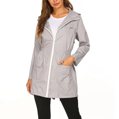 Dames Lichtgewicht Waterdichte Outdoor Windjack Met Capuchon En Trekkoord In De Taille Jas Herfst Winter Regenjas Top
