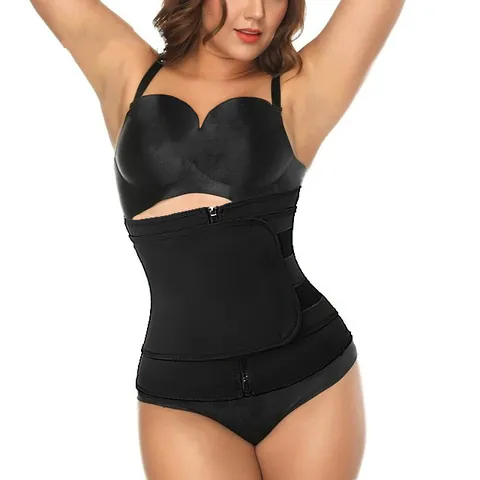 Ceinture de Sudation en Néoprène pour Femmes Effet Sauna Gaine Amincissante Sport Fitness Shapewear Avec Fermeture Éclair et Velcro