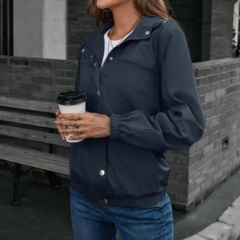 Dames Outdoor Winddicht Waterdicht Jas Met Capuchon Casual Lange Mouw Sport Klimmen Regenjas Jas Mantel Voor Dames Bovenkleding Top
