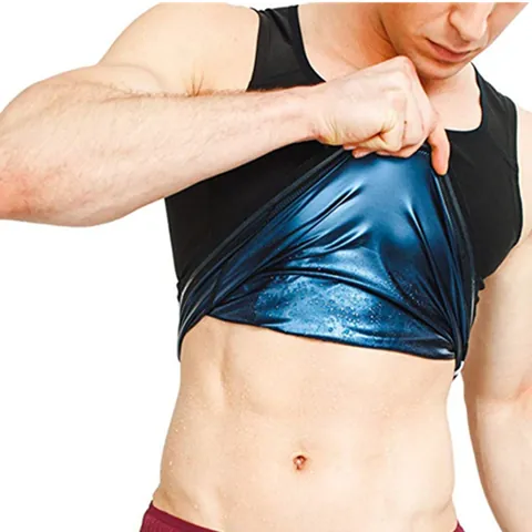 Gilet de Sudation pour Hommes Débardeur en Polymère Thermique Combinaison de Sauna Gaine Amincissante Contrôle du Ventre Fitness