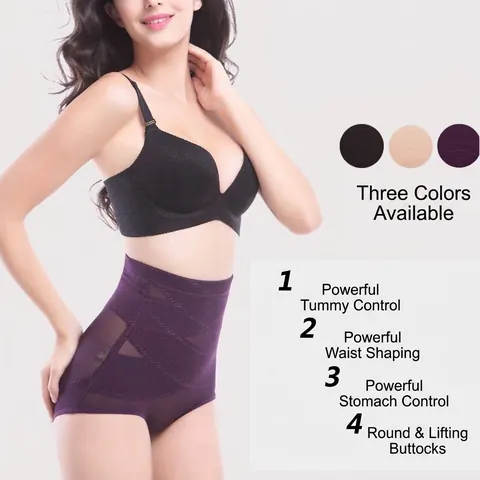 Pantalones Moldeadores Sin Costuras de Cintura Alta para Mujer Recuperación Posparto Control de Abdomen Compresión Cruzada Ropa Interior de Malla Transpirable