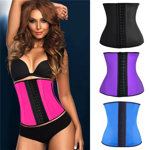 Women Neoprene Waist Trainer 3-Row Hook-and-Eye Closure With Boning Breathable Corset Cincher For Fitness Body Shaping