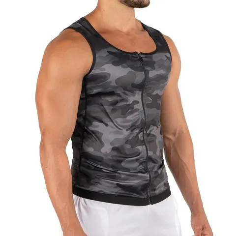 Gilet de Sauna pour Hommes en Polymère à Piégeage de Chaleur Sculptant Débardeur Minceur pour Fitness Musculation