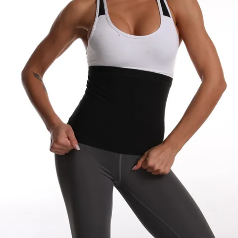 Ceinture de Sudation pour Femmes Effet Sauna Serre-taille Gainant Revêtement Polymère Gaine Sportive Post-partum Enveloppement Ventre Ajustable