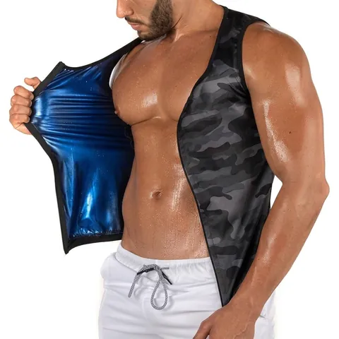Gilet de Sauna pour Hommes en Polymère à Piégeage de Chaleur Sculptant Débardeur Minceur pour Fitness Musculation