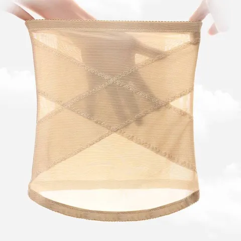 Women Postpartum Recovery Shapewear Mesh Breathable Belly Band Seamless Waist Cincher Slimming Girdle Everyday Underwear