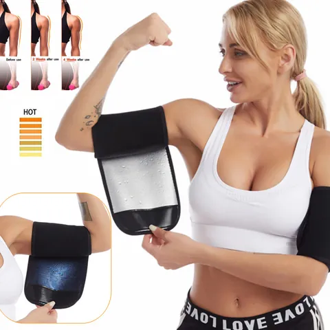 Manchons Amincissants de Bras Sauna en Néoprène pour Femmes Bandes de Transpiration Réglables Sport Fitness Body Shaper