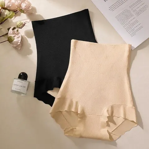 Culotte de Contrôle du Ventre à Taille Haute pour Femmes Lingerie Sculptante Sans Couture Levage des Hanches Entrejambe Antibactérien Nylon
