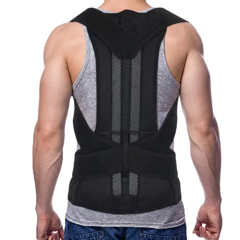 Corrector de Postura de Espalda Ajustable Cinturón de Soporte para Hombre Mujer Soporte Lumbar con Placa Transpirable