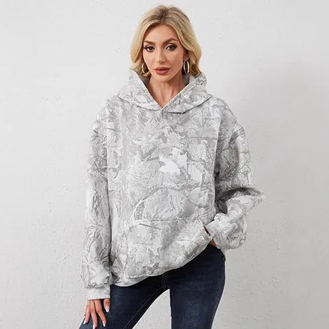 Women's Casual Polyester Printed Hoodie Autumn Winter Fashion Hooded Pocket Top Regular Fit Long Sleeve Pullover