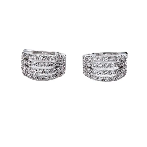 Bague d'oreille exquise en cuivre Zirconia Perle Boucle d'oreille non percée Clip On Ear Cuff Bijoux Or Argent