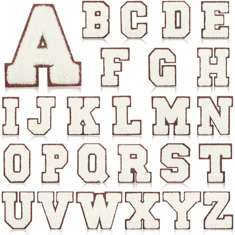 Chenille Letter Patches Iron On Alphabet Embroidery Patch Towel Embroidered Appliques For Clothing Bag DIY Decoration