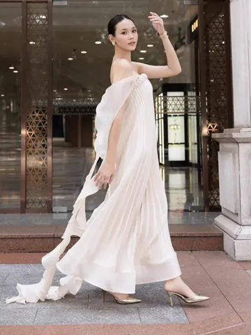 Women Sexy Off-Shoulder Braided Pleated Maxi Dress Elegant Ribbon Evening Gown For Banquet Party Lady Fairy Dress