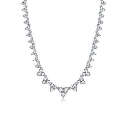 Collier Moissanite en Argent Sterling 925 de Luxe pour Femme Bijoux de Mariage Banquet Design en V Certificat GRA