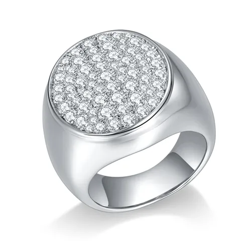 Bague Moissanite Hip Hop de Luxe pour Homme en Argent Sterling 925 Pave Couleur D VVS Chevalière Bijoux Cadeau avec Certificat GRA