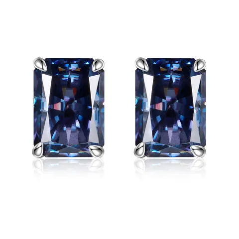 Orecchini a Bottone in Argento Sterling 925 Moissanite Con Certificato GRA Taglio Radiante Oro Argento per Matrimonio Festa Donna Gioielli