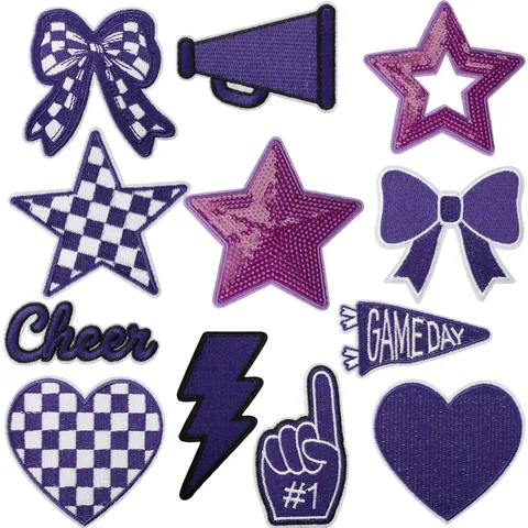 Game Day Embroidery Patches DIY Sports Theme Apparel Decoration Iron On Sew On Patches For T-Shirt Bag Hat Cheer Design