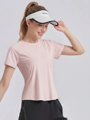 Women Sports T-Shirt Loose Mesh Patchwork Back Yoga Top Breathable Quick Dry Short Sleeve Running Fitness Athletic Apparel