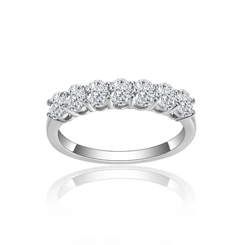 S925 Sterlingsilber Ovalschliff Moissanit Halber Ewigkeit Ring Mit GRA Zertifikat 3x4mm Ovaler Stein Weißgold Plattiert Verlobung Hochzeit Ring Für Damen