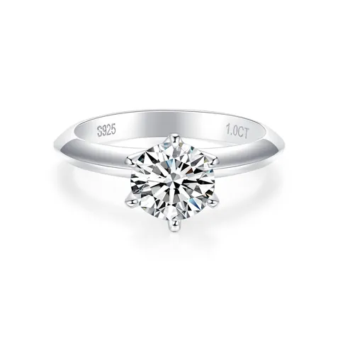 Anello Moissanite in Argento Sterling 925 per Donna Incastonatura a Sei Griffe Braccio Torsione Corona Anello Fidanzamento Matrimonio Con Certificato GRA