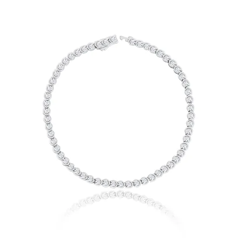 Ins Style Minimalist S925 Sterling Silver 1.8mm Round Moissanite Bubble Horseshoe Link Bracelet With 18K Gold Plated GRA Women