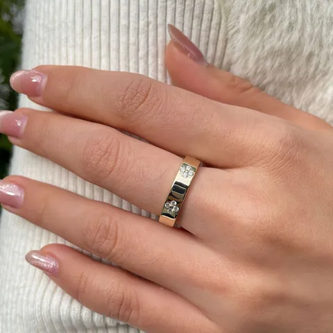 Anillo de Eternidad de Trébol de Moissanita de Lujo Plata de Ley 925 Chapado en Oro 18K Corte Esmeralda Set de Anillos de Boda Mujer