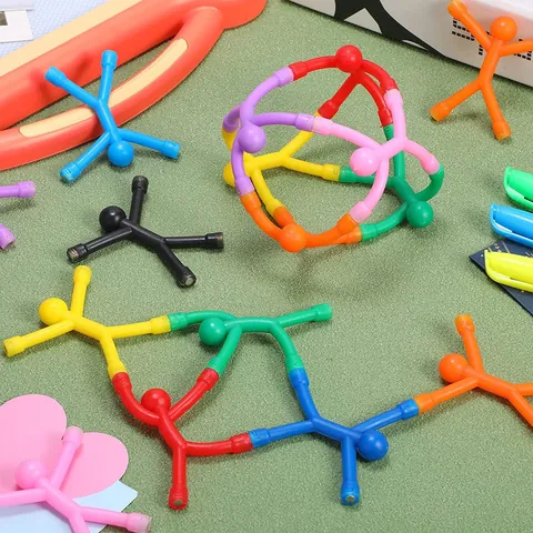Creative Magnetic Matchstick Man Stress Relief Toy Colorful Mini Fridge Magnets DIY Puzzle Figurine Desk Fidget Toy Gift