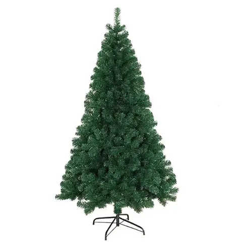 Artificial Christmas Tree Dense PVC Flocked Snow Pencil Shape Xmas Decoration Folding Metal Stand Green Black White