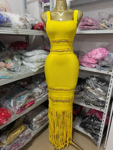 Women Tassel Bandage Dress High Waist Bodycon Sexy Mini Performance Wear For Girl Group Stage Gala Party Dress