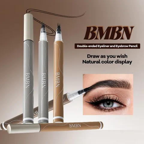 BMBN 2-in-1 Dual-Prong Liquid Eyebrow Pencil And Eyeliner Waterproof Long-Lasting Natural Wild Eyebrow Makeup Pen For Women