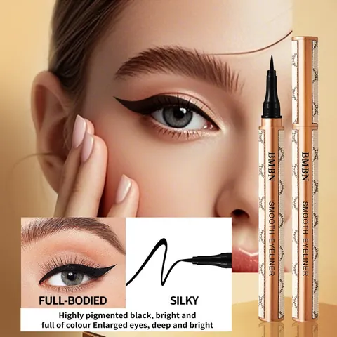 Smooth Liquid Eyeliner Pen Waterproof Long Lasting Natural Black Smudge Proof High Pigmented Professional Eye Makeup Tool